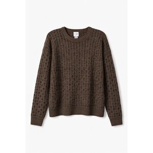 Vintage Geoffrey Beene Large Textured Knit Sweater Brown Grunge Dadcore Retro